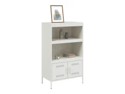 Aparador de acero blanco 68x39x113 cm