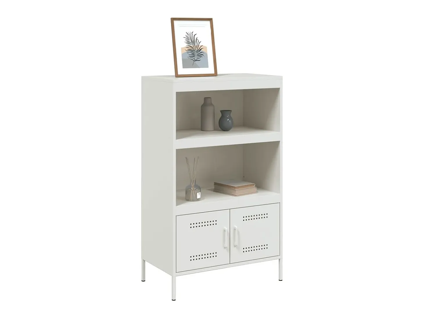 Aparador de acero blanco 68x39x113 cm