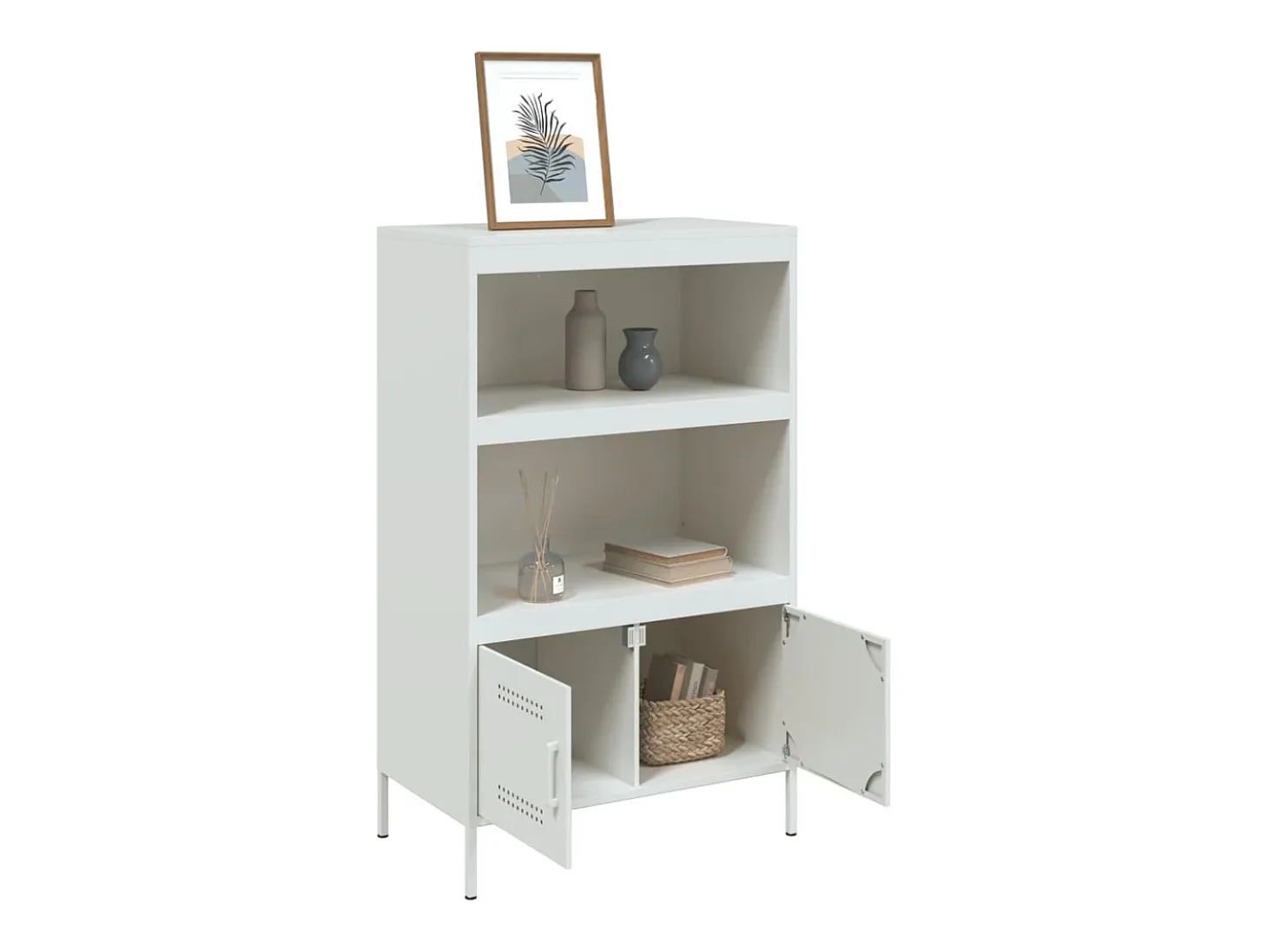 Aparador de acero blanco 68x39x113 cm