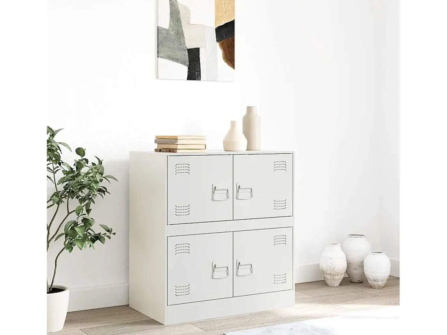 Aparador de acero blanco 67x39x73 cm