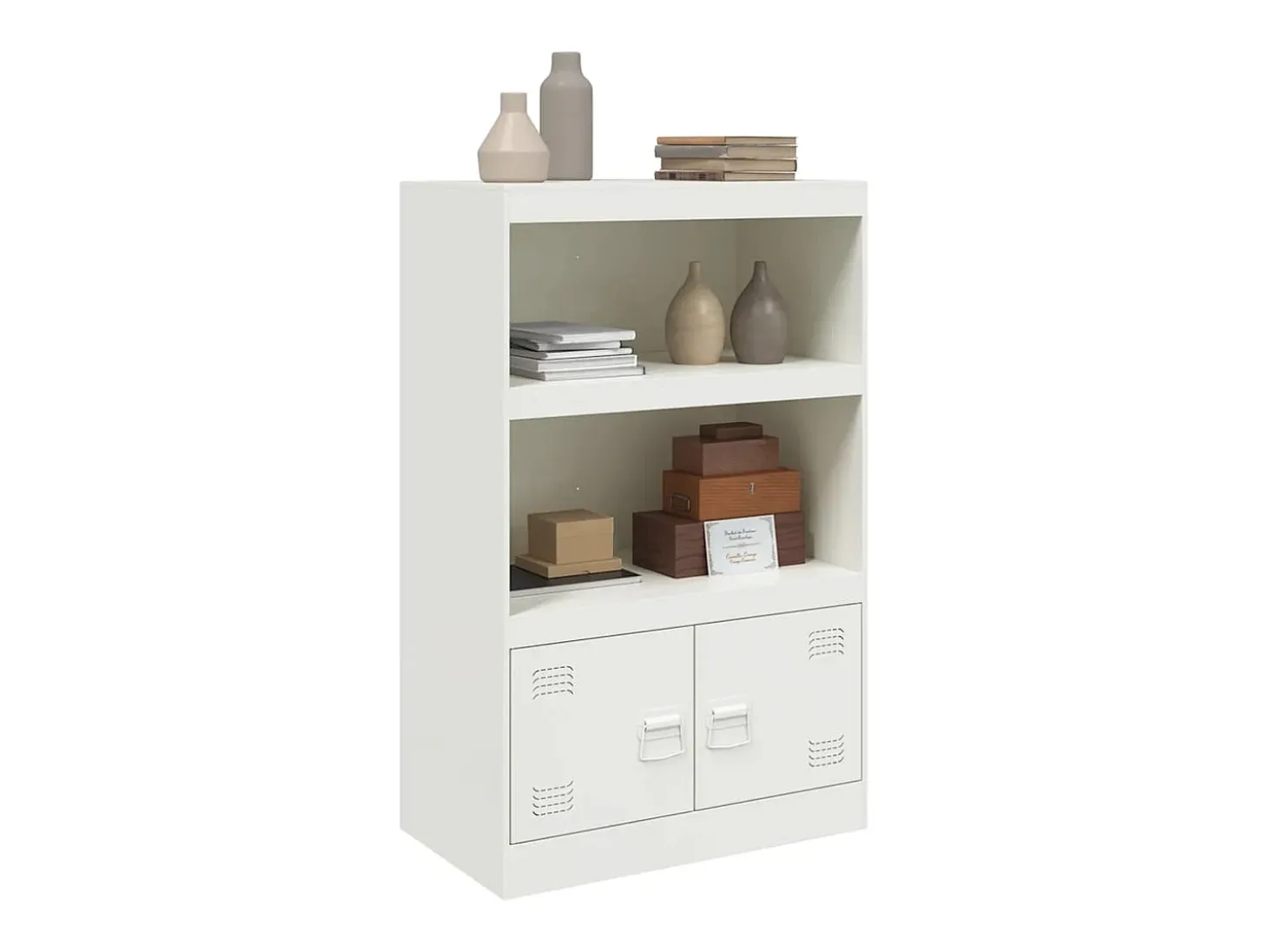 Aparador de acero blanco 67x39x107 cm