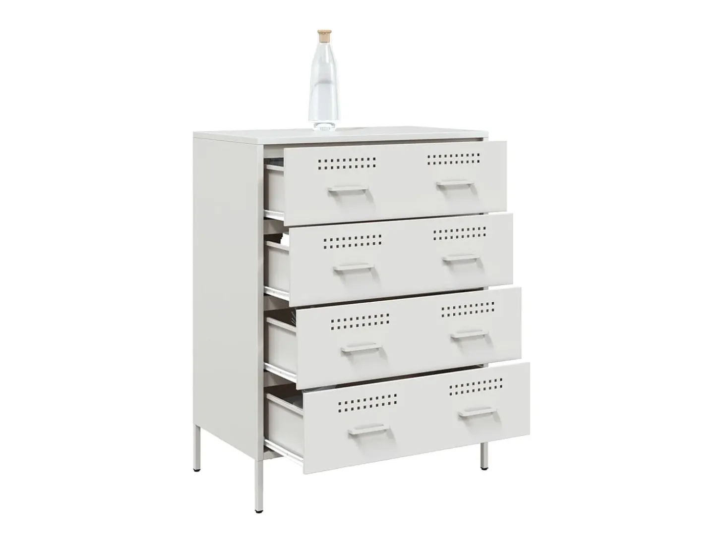 Aparador de acero blanco 68x39x89 cm