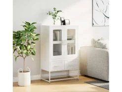 Aparador de acero blanco 68x39x111,5 cm