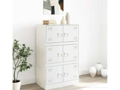 Aparador de acero blanco 67x39x107 cm