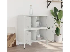 Aparador de acero blanco 68x39x79 cm