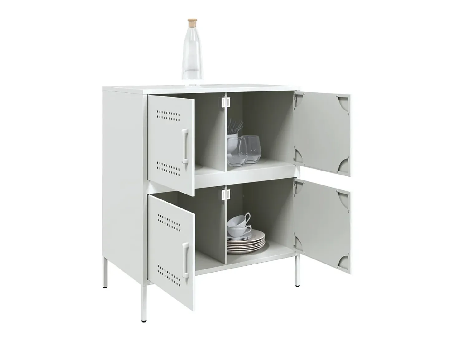 Aparador de acero blanco 68x39x79 cm
