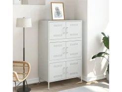 Aparador de acero blanco 68x39x113 cm