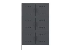 Aparador de acero gris antracita 68x39x113 cm