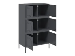 Aparador de acero gris antracita 68x39x113 cm