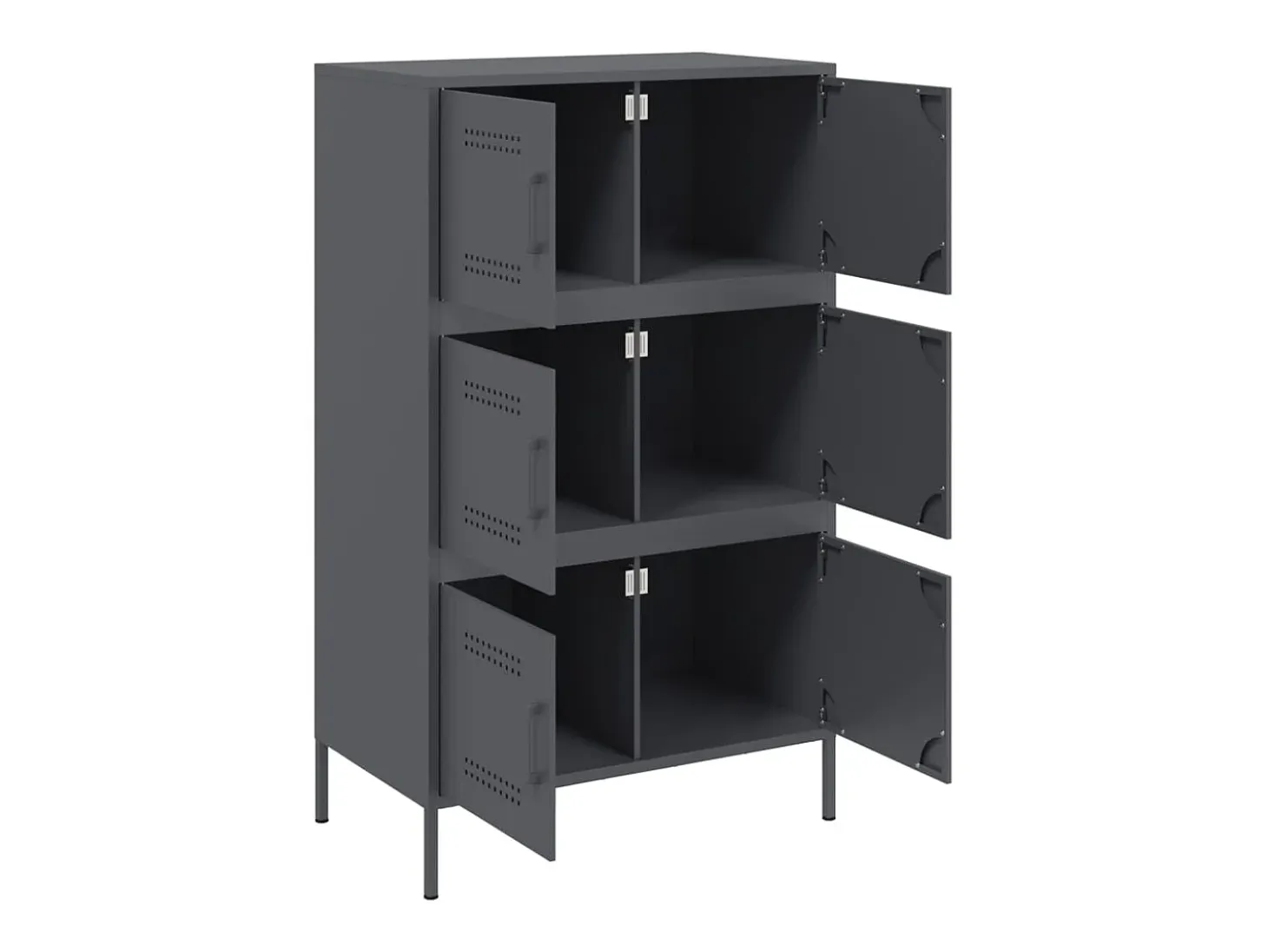 Aparador de acero gris antracita 68x39x113 cm