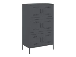 Aparador de acero gris antracita 68x39x113 cm