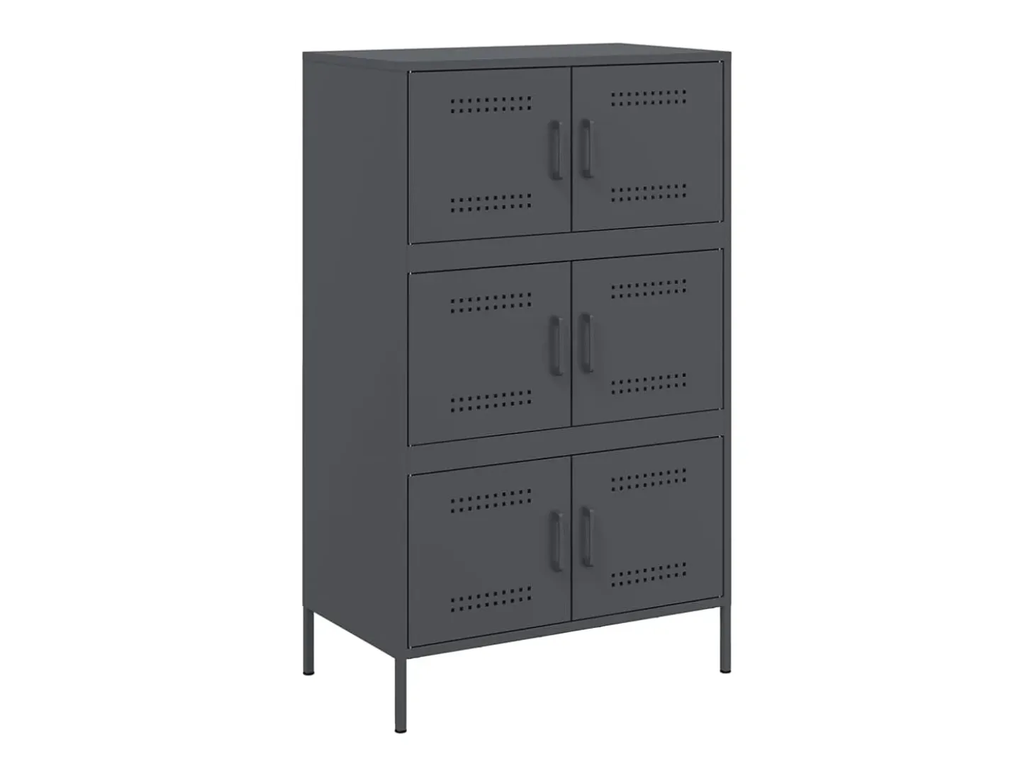 Aparador de acero gris antracita 68x39x113 cm