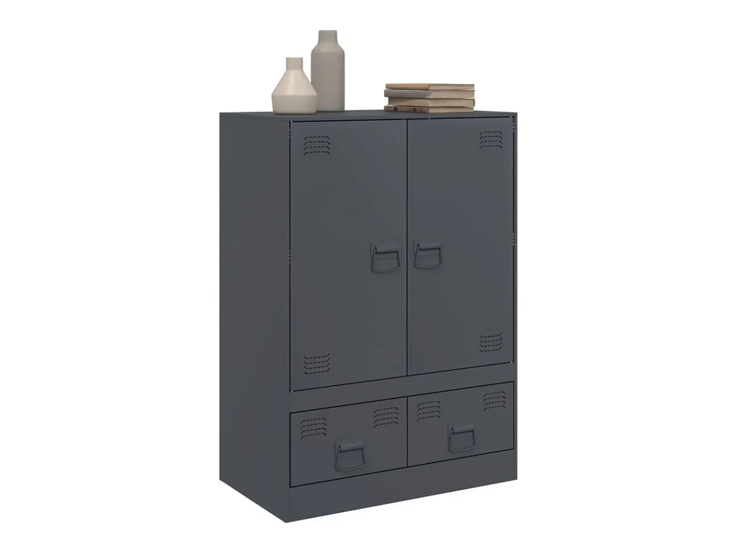 Aparador de acero gris antracita 67x39x95 cm ES224043