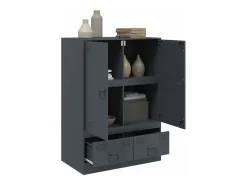 Aparador de acero gris antracita 67x39x95 cm ES224043