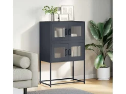 Aparador de acero gris antracita 68x39x107 cm