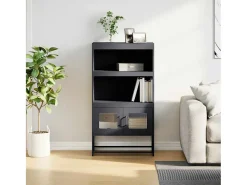 Aparador de acero gris antracita 68x39x123 cm
