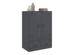 Aparador de acero gris antracita 67x39x95 cm