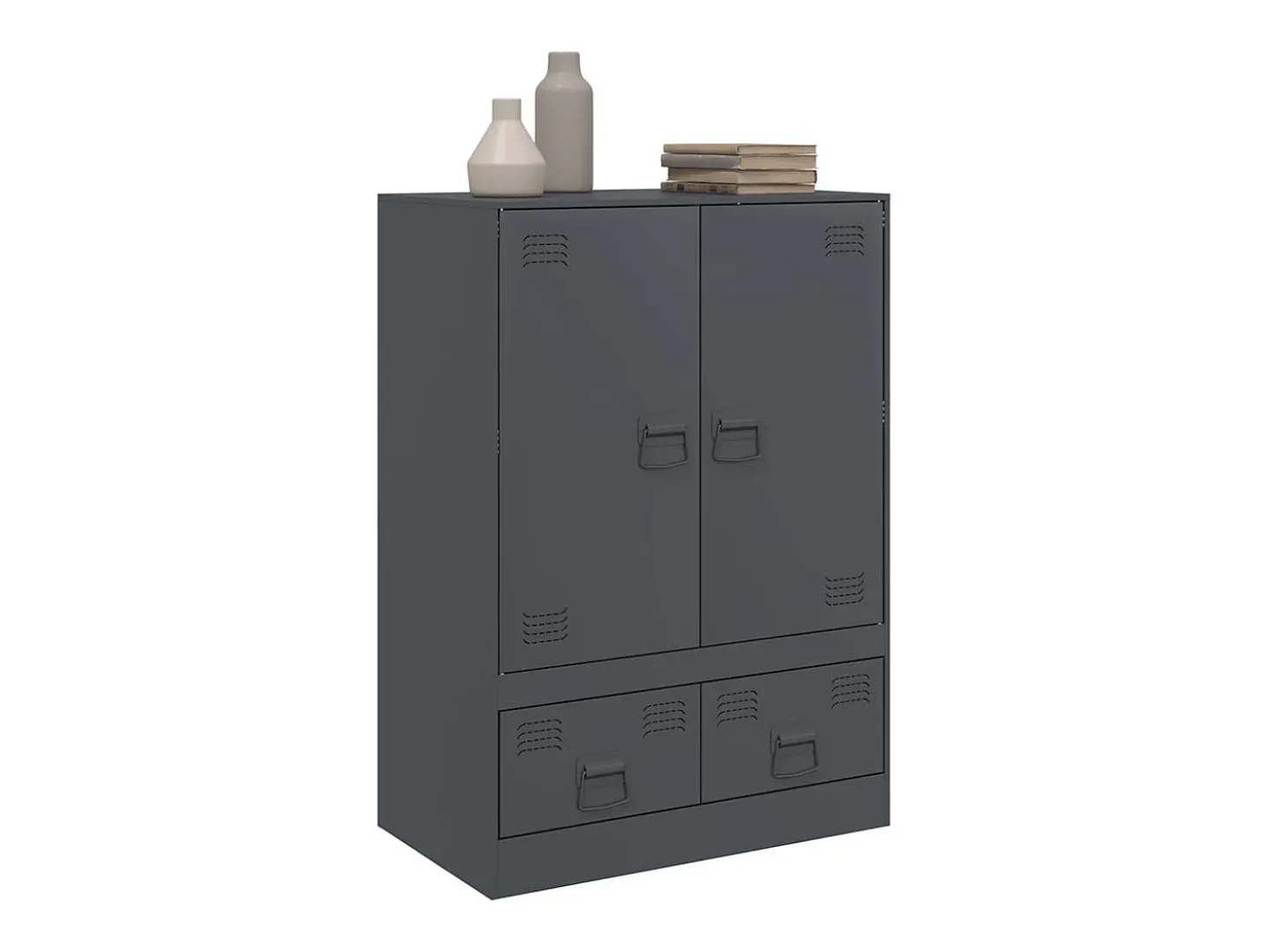 Aparador de acero gris antracita 67x39x95 cm