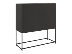 Aparador de acero laminado en frío negro 100,5x39x107 cm