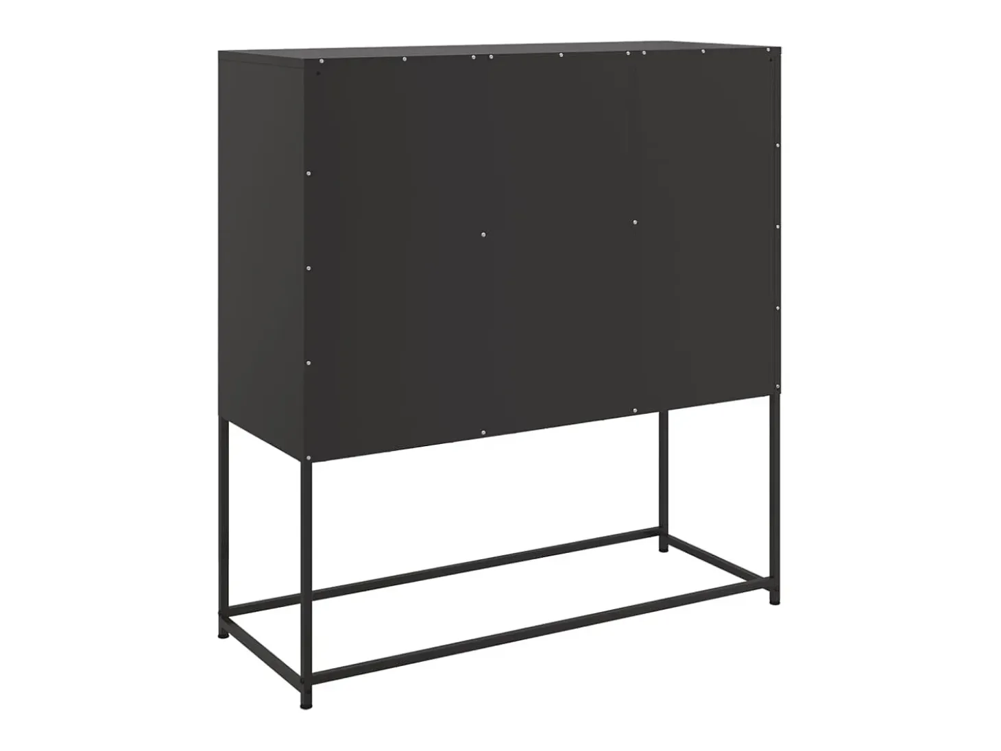 Aparador de acero laminado en frío negro 100,5x39x107 cm