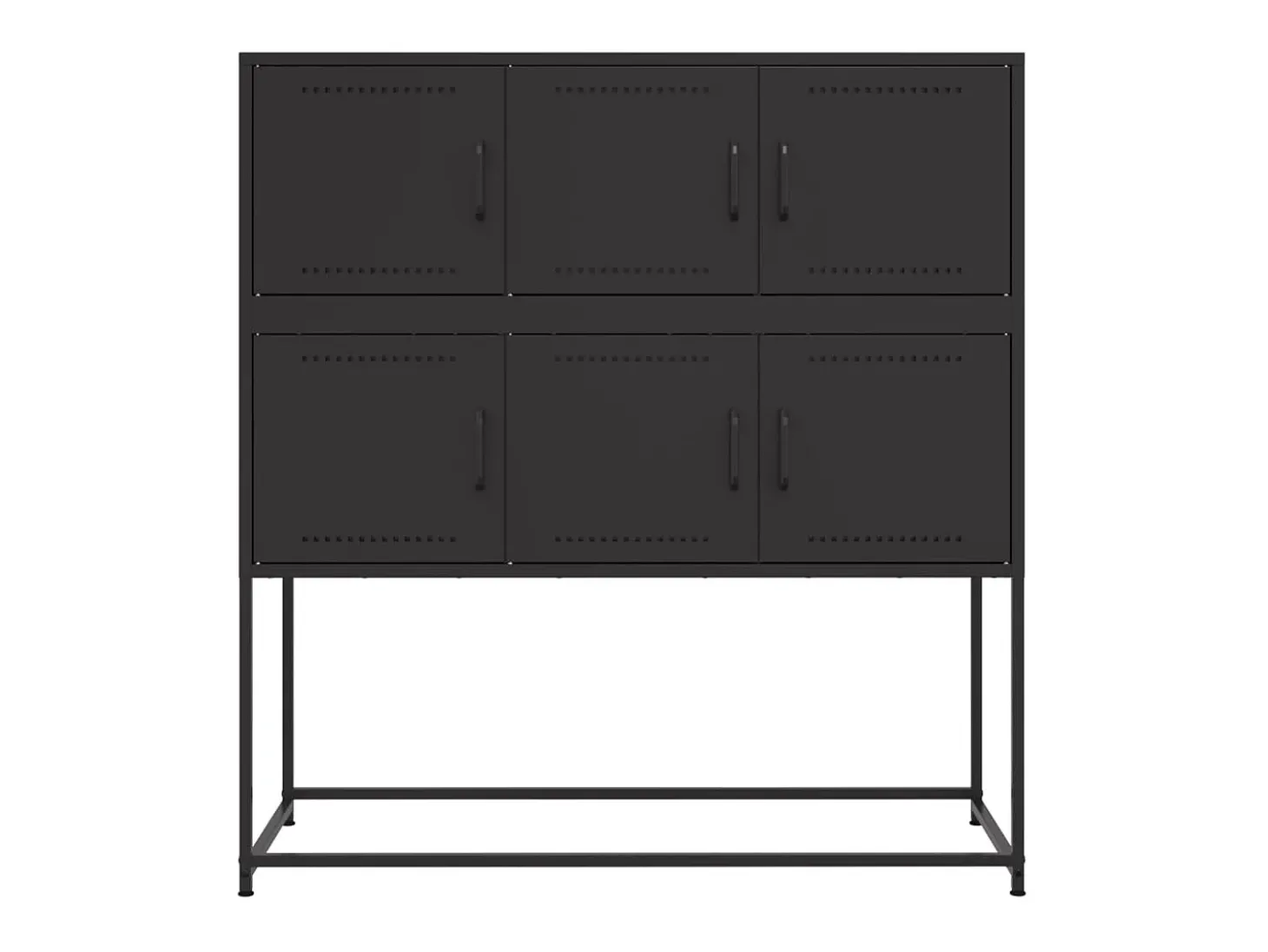 Aparador de acero laminado en frío negro 100,5x39x107 cm