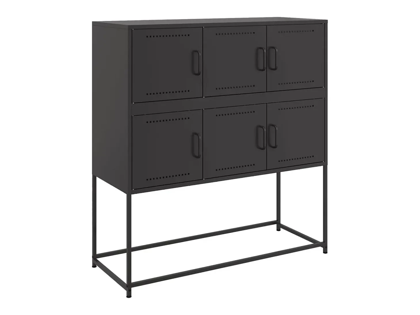 Aparador de acero laminado en frío negro 100,5x39x107 cm