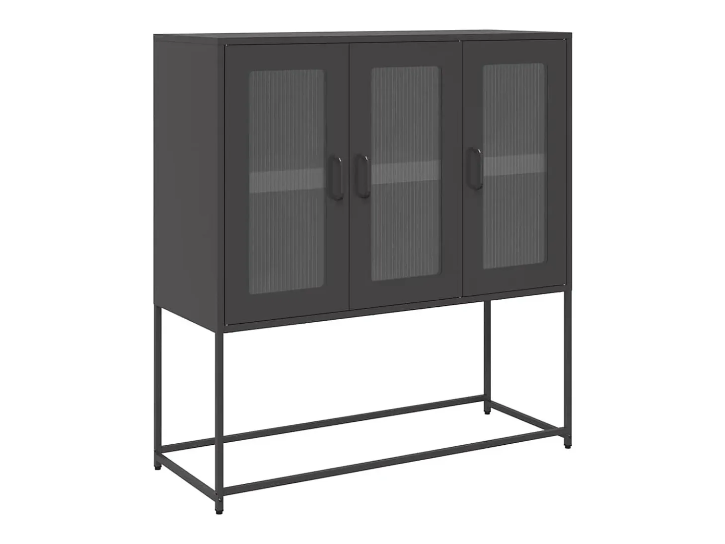 Aparador de acero laminado en frío negro 100,5x39x107 cm