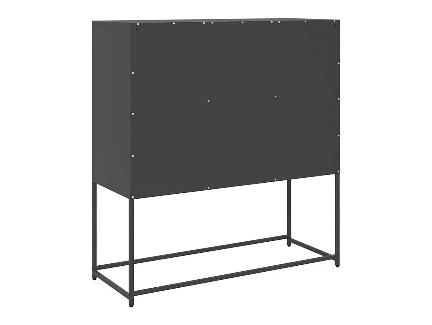 Aparador de acero laminado en frío negro 100,5x39x107 cm