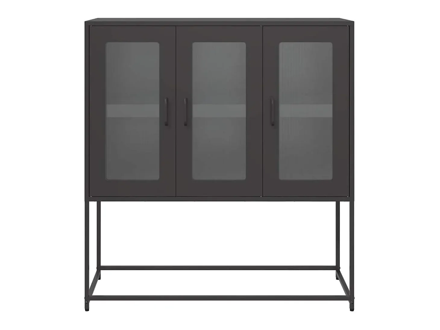 Aparador de acero laminado en frío negro 100,5x39x107 cm