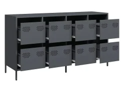 Aparador de acero laminado en frío antracita 135x39x73,5 cm