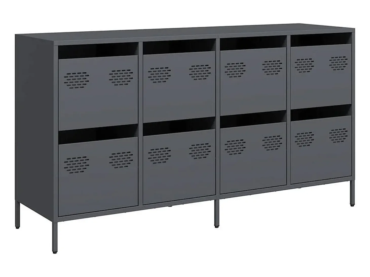 Aparador de acero laminado en frío antracita 135x39x73,5 cm