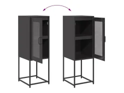 Aparador de acero laminado en frío negro 36x39x107 cm