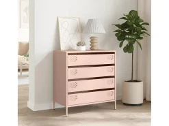 Aparador de acero laminado en frío rosa 68x39x73,5 cm
