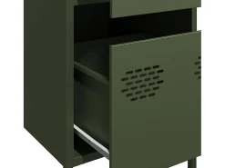 Aparador de acero laminado en frío verde oliva 35x39x73,5 cm