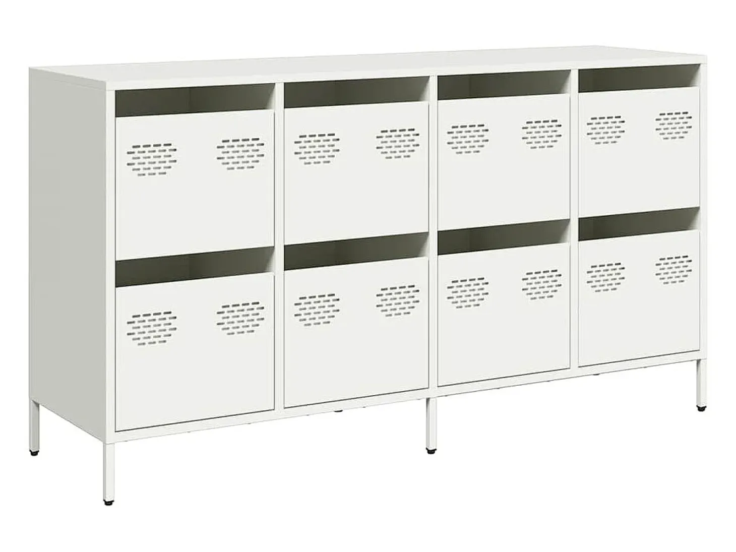 Aparador de acero laminado en frío blanco 135x39x73,5 cm