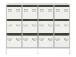Aparador de acero laminado en frío blanco 135x39x103,5 cm