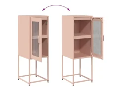 Aparador de acero laminado en frío rosa 36x39x107 cm