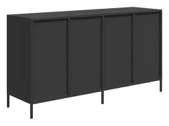 Aparador de acero laminado en frío negro 135x39x73,5 cm