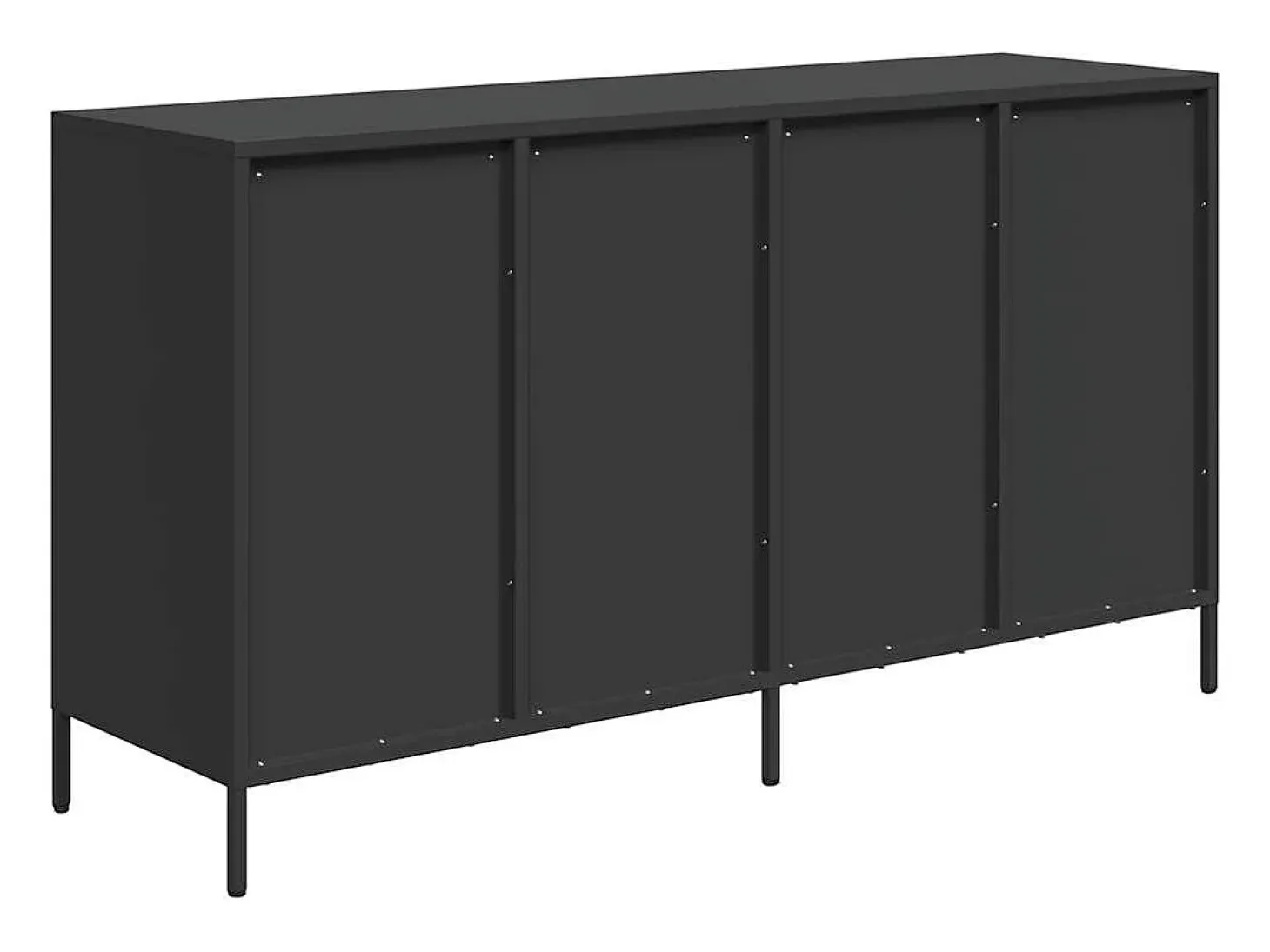 Aparador de acero laminado en frío negro 135x39x73,5 cm