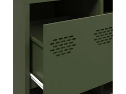 Aparador de acero laminado en frío verde oliva 135x39x103,5 cm