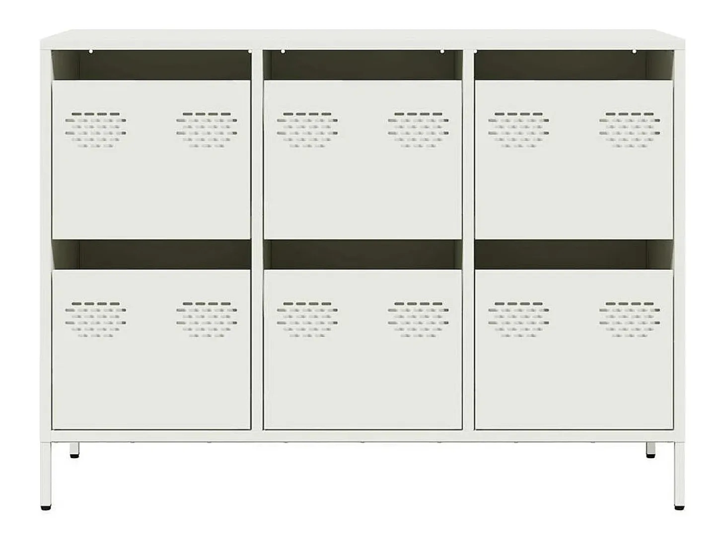 Aparador de acero laminado en frío blanco 101,5x39x73,5 cm