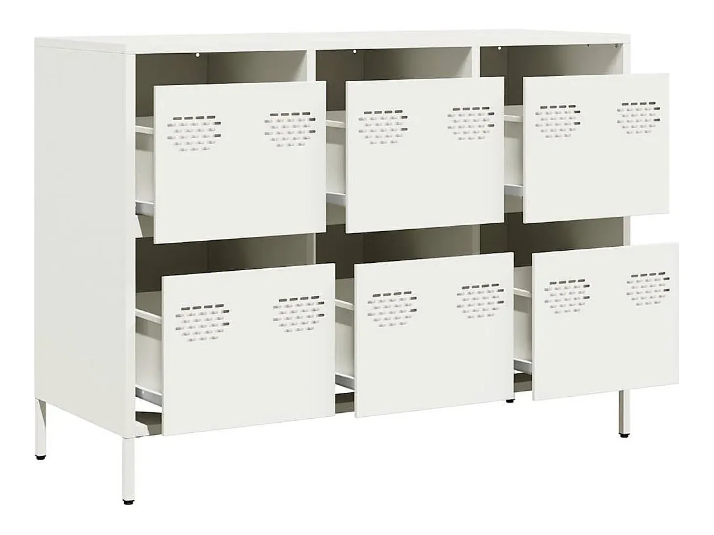 Aparador de acero laminado en frío blanco 101,5x39x73,5 cm
