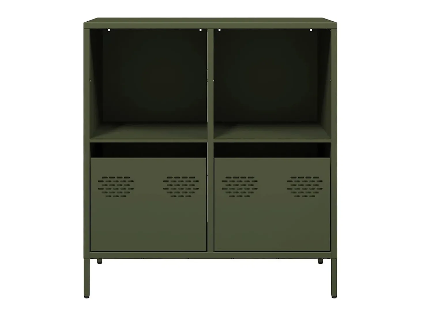 Aparador de acero laminado en frío verde oliva 68x39x73,5 cm