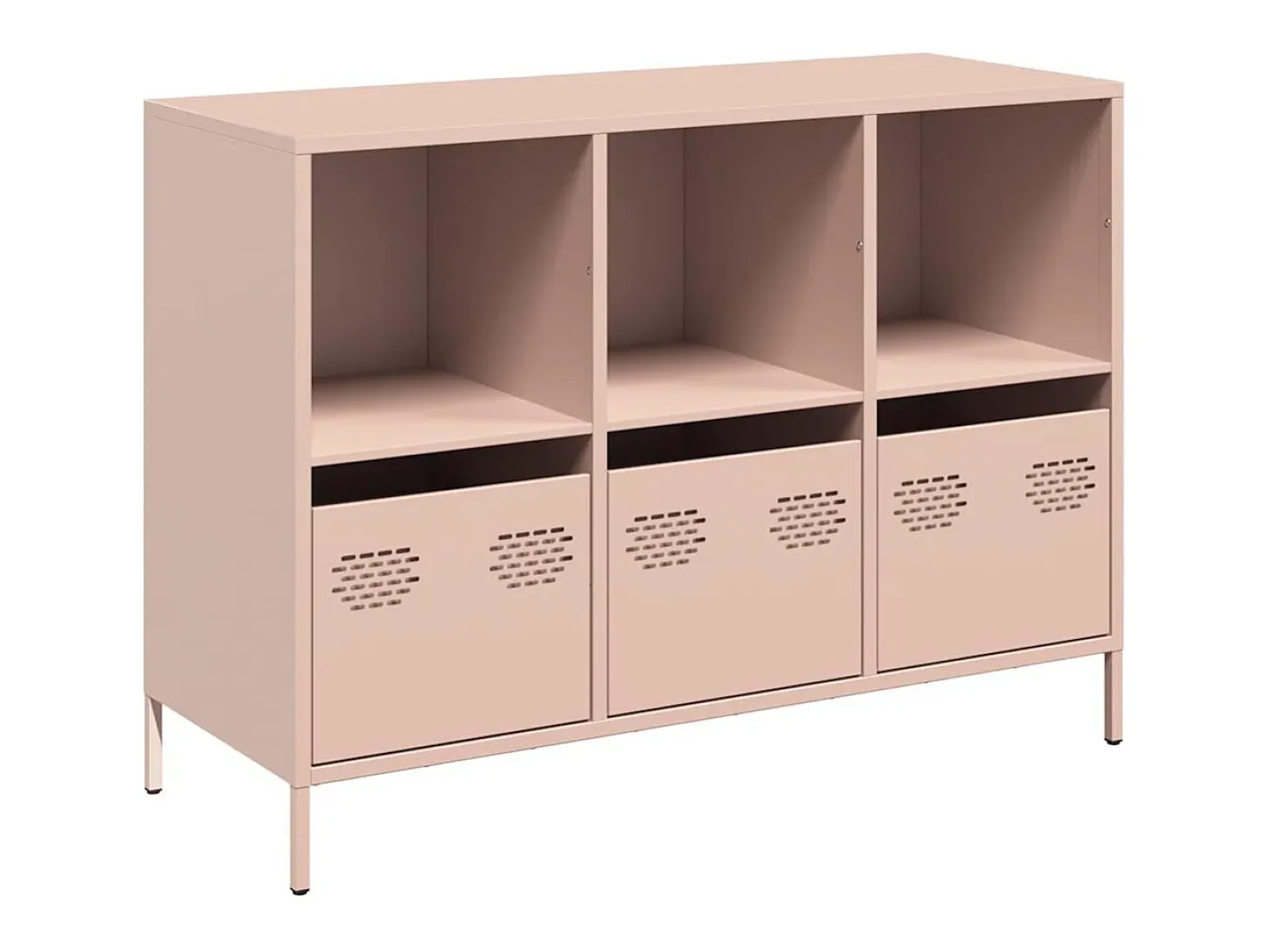 Aparador de acero laminado en frío rosa 101,5x39x73,5 cm