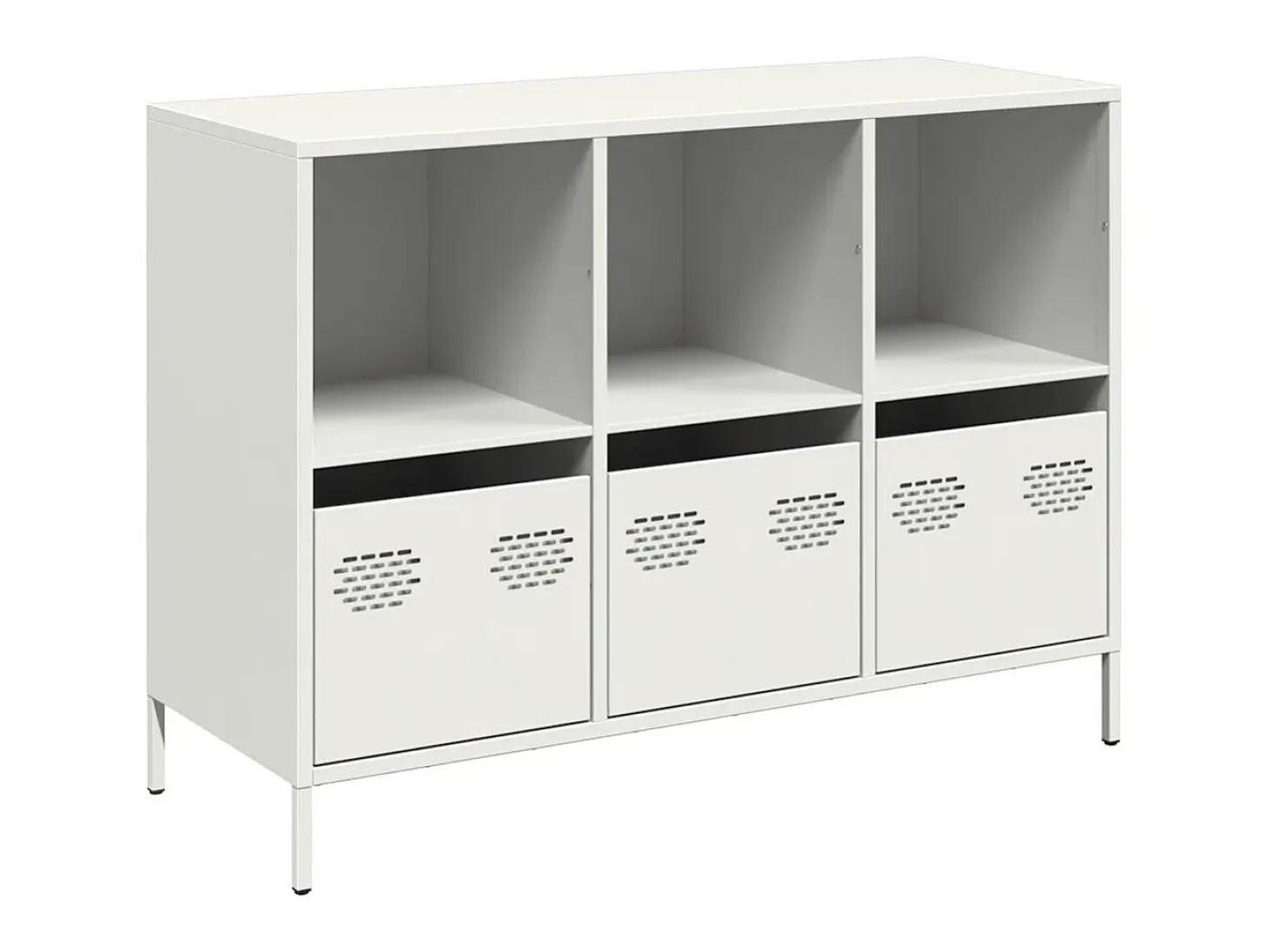 Aparador de acero laminado en frío blanco 101,5x39x73,5 cm
