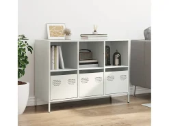 Aparador de acero laminado en frío blanco 101,5x39x73,5 cm