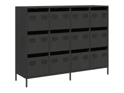 Aparador de acero laminado en frío negro 135x39x103,5 cm