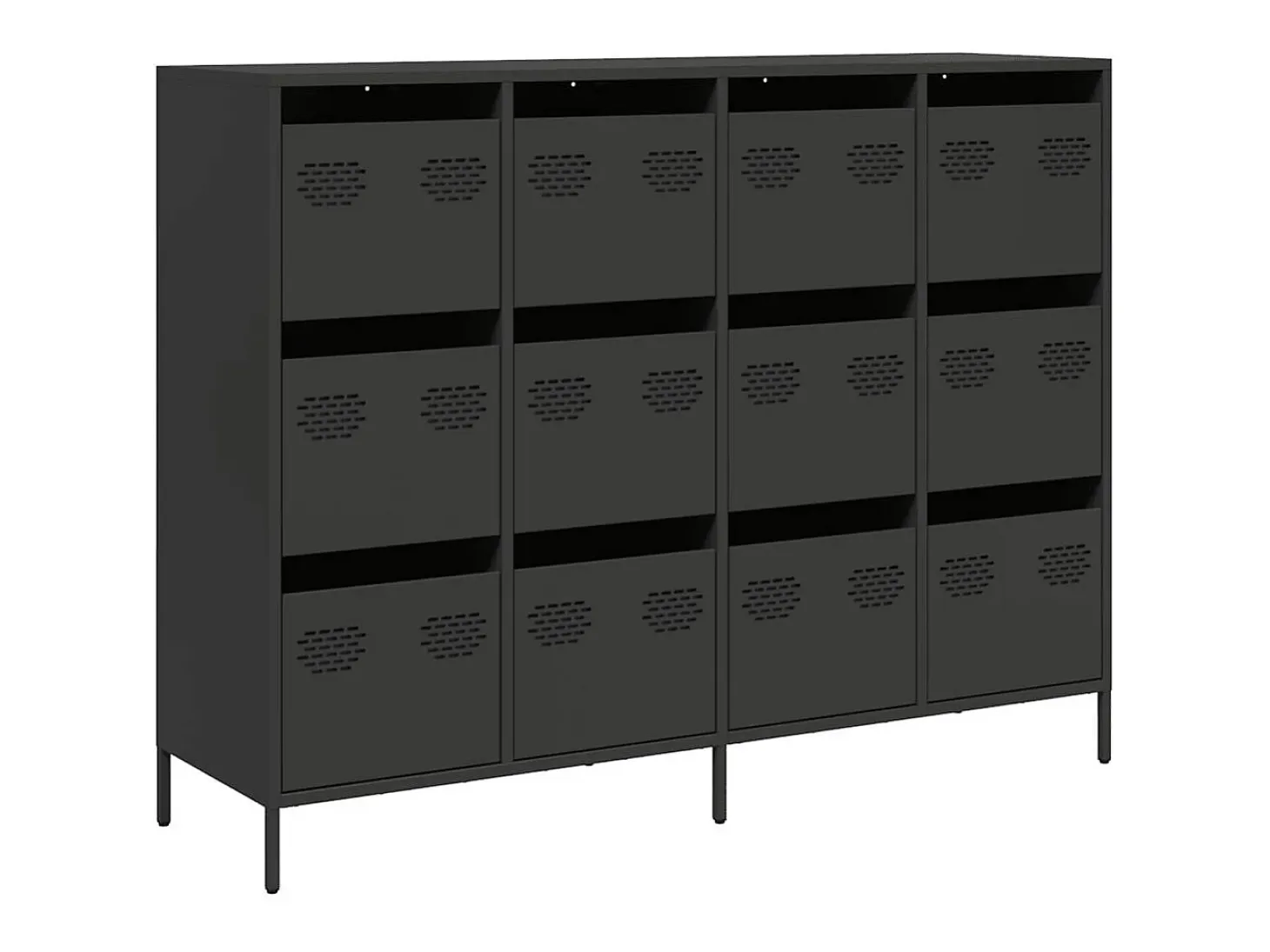Aparador de acero laminado en frío negro 135x39x103,5 cm