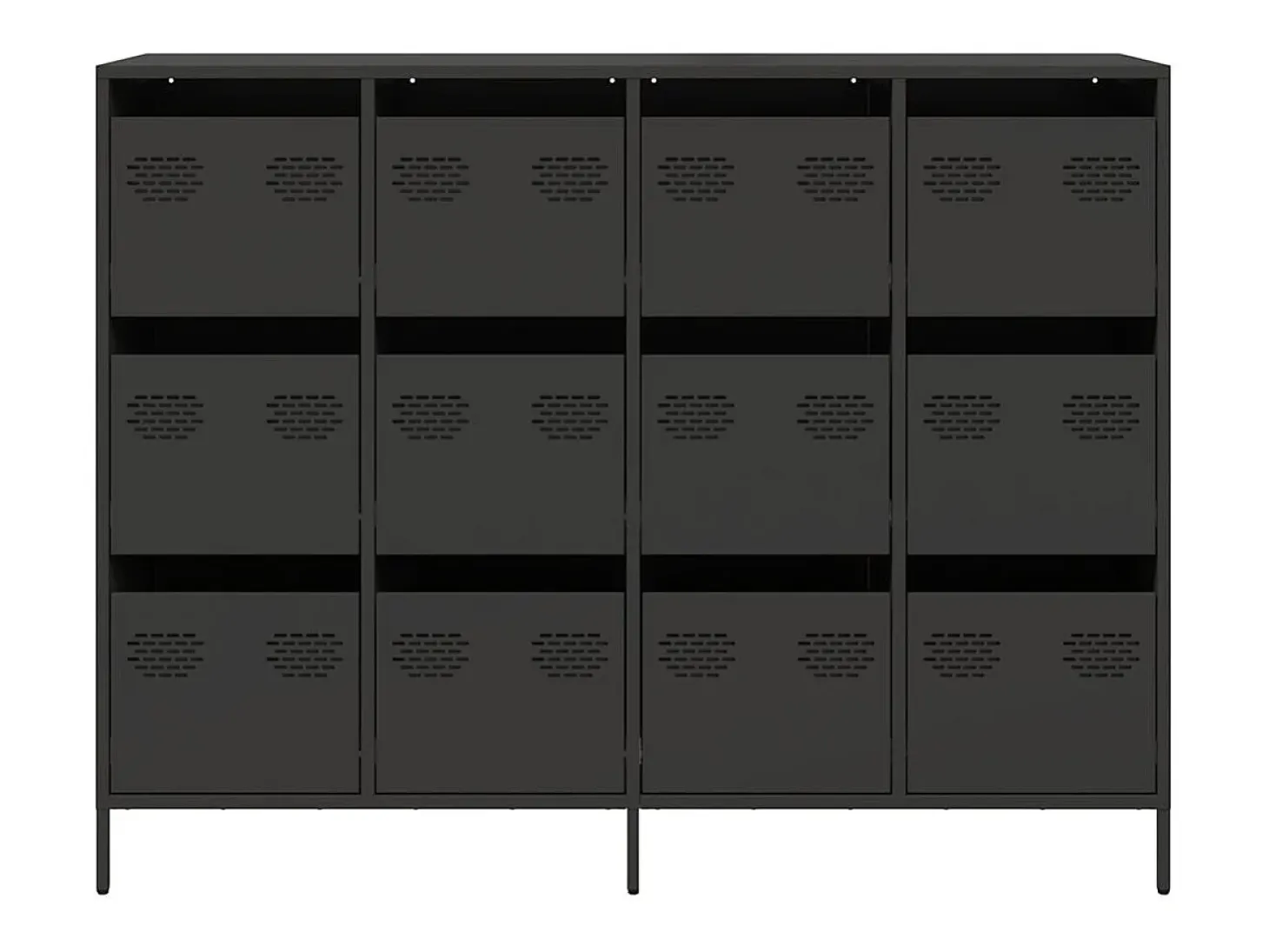 Aparador de acero laminado en frío negro 135x39x103,5 cm