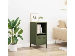 Aparador de acero laminado en frío verde oliva 35x39x73,5 cm